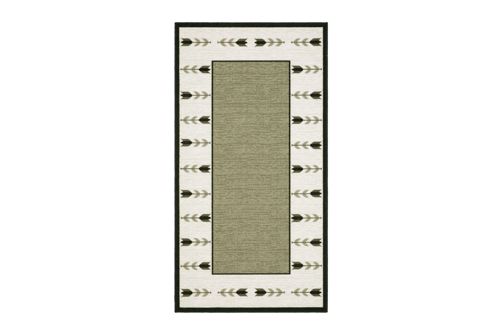 tulpan flatvävd matta 80x200 cm - grön