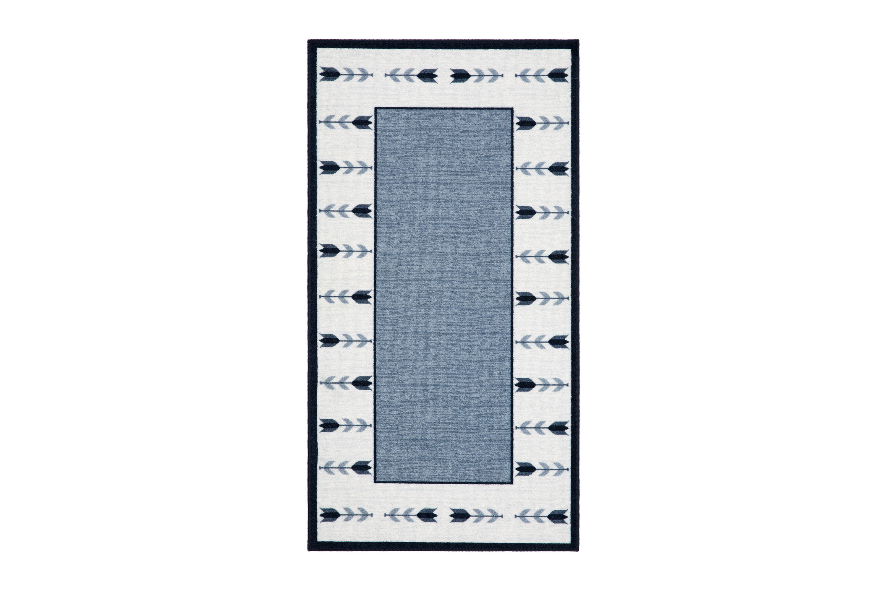 tulpan flatvävd matta 80x300 cm - blå