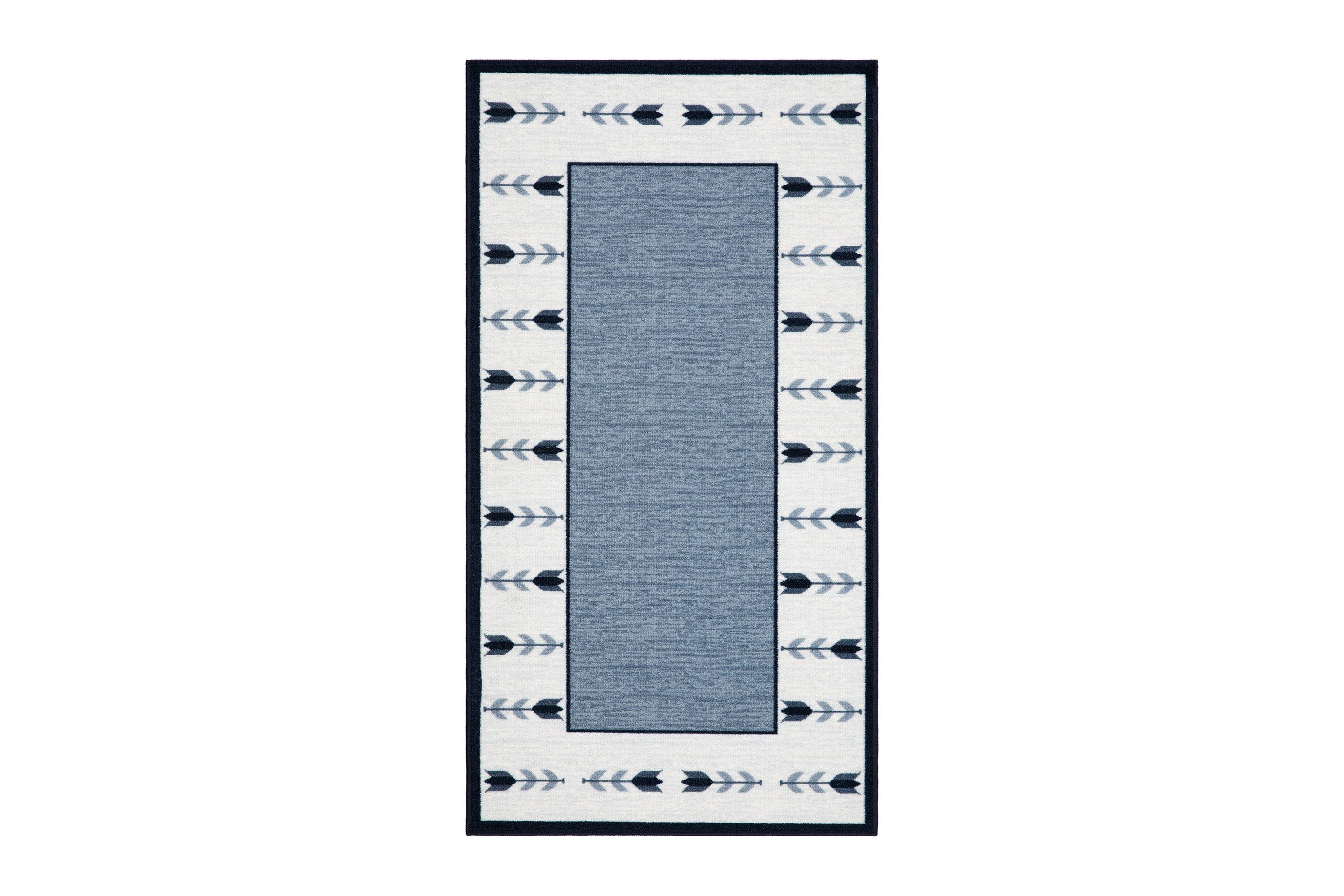 tulpan flatvävd matta 80x300 cm - blå