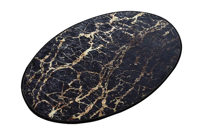 Lowndes Matta Oval 60x90 cm, Flerfärgad/Sammet