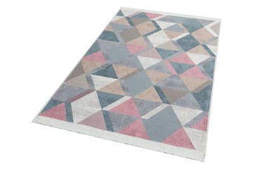 Mihriban Matta 160x230 cm - Blå/Rosa/Beige/Grå/Bomull - Textilier & mattor - Mattor - Flatvävda mattor