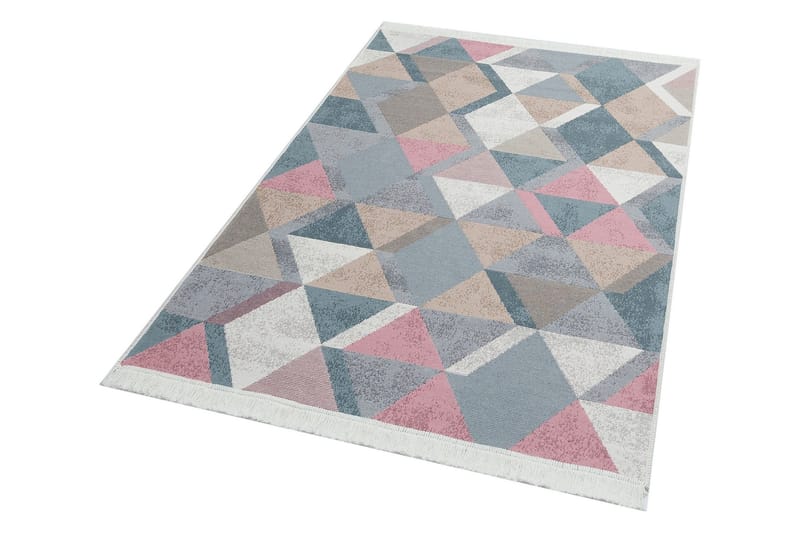 Mihriban Matta 160x230 cm - Blå/Rosa/Beige/Grå/Bomull - Textilier & mattor - Mattor - Flatvävda mattor