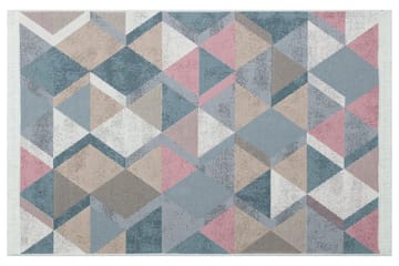 Mihriban Matta 160x230 cm - Blå/Rosa/Beige/Grå/Bomull - Textilier & mattor - Mattor - Flatvävda mattor
