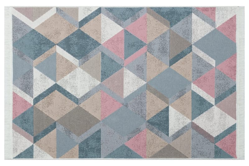 Mihriban Matta 160x230 cm - Blå/Rosa/Beige/Grå/Bomull - Textilier & mattor - Mattor - Flatvävda mattor