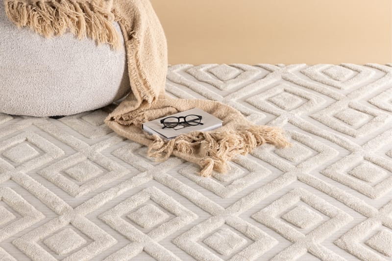Pia Ryamatta 160x230 cm - Vit - Textilier & mattor - Mattor - Modern matta - Ryamattor