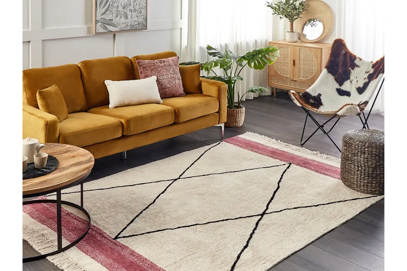 Afsar Bomullsmatta 140x200 cm - Beige - Textilier & mattor - Mattor - Modern matta - Bomullsmattor