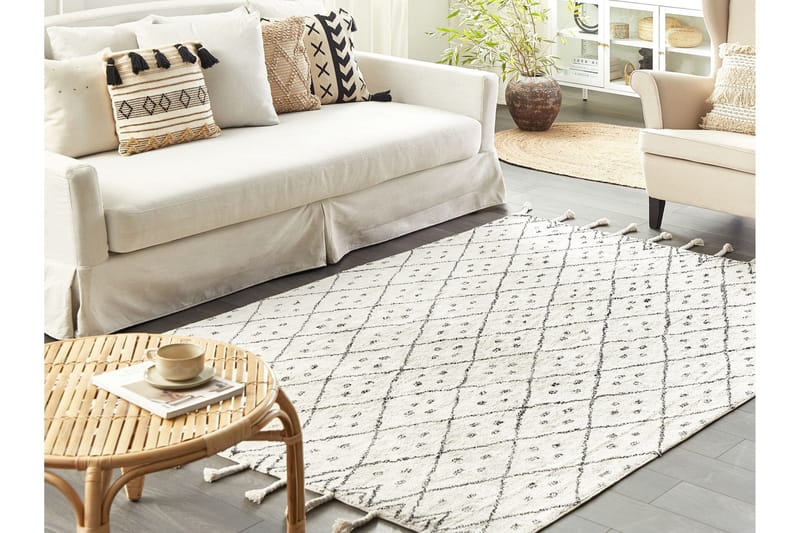 Agadir Bomullsmatta 160x230 cm - Svart/Vit - Textilier & mattor - Mattor - Modern matta - Bomullsmattor