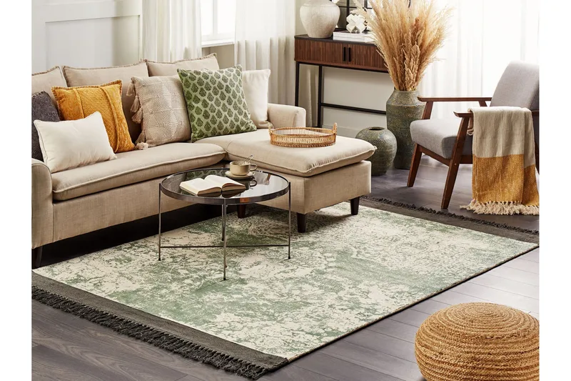 Akarsu Viskosmatta 140x200 cm - Grön - Textilier & mattor - Mattor - Modern matta - Viskosmattor