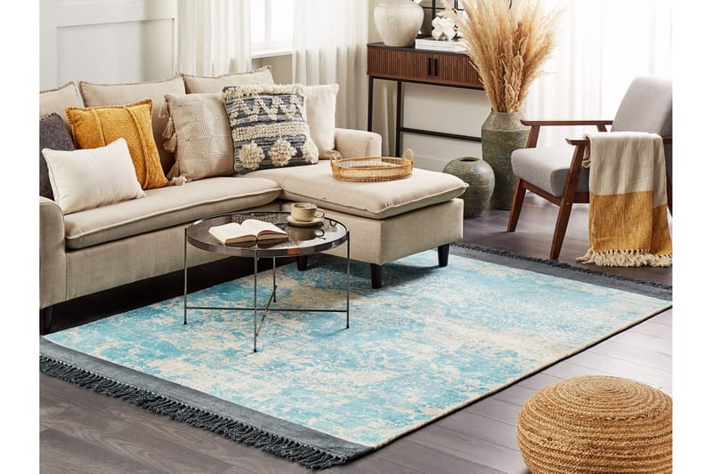 Akarsu Viskosmatta 160x230 cm - Blå - Textilier & mattor - Mattor - Modern matta - Viskosmattor