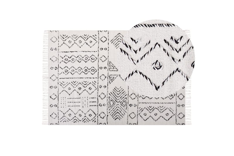Alkent Ullmatta 140x200 cm - Svart/Vit - Textilier & mattor - Mattor - Modern matta - Ullmattor
