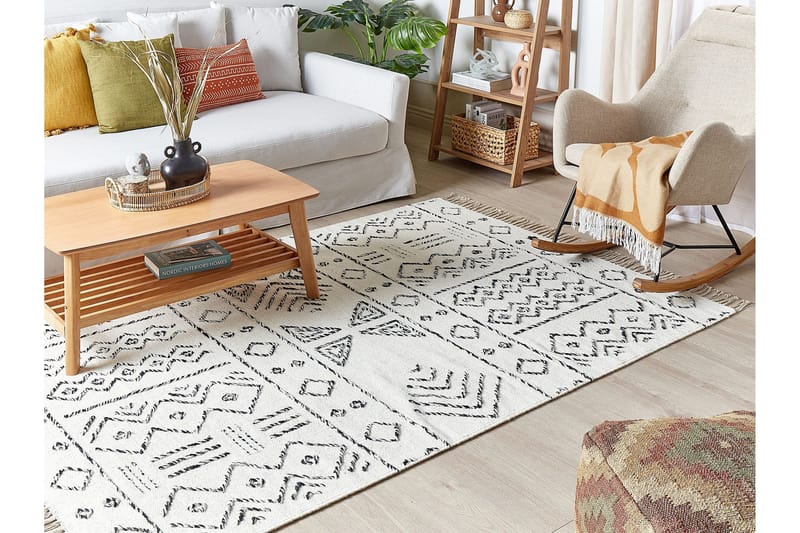 Alkent Ullmatta 160x230 cm - Svart/Vit - Textilier & mattor - Mattor - Modern matta - Ullmattor