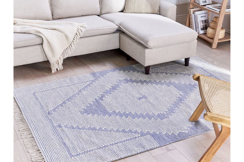 Ansar Bomullsmatta 140x200 cm - Blå - Textilier & mattor - Mattor - Modern matta - Bomullsmattor