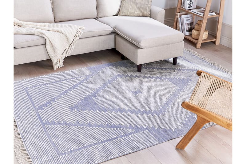 Ansar Bomullsmatta 160x230 cm - Blå - Textilier & mattor - Mattor - Modern matta - Bomullsmattor