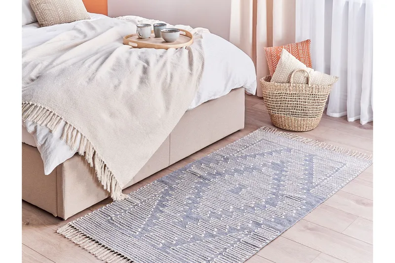 Ansar Bomullsmatta 80x150 cm - Blå - Textilier & mattor - Mattor - Modern matta - Bomullsmattor