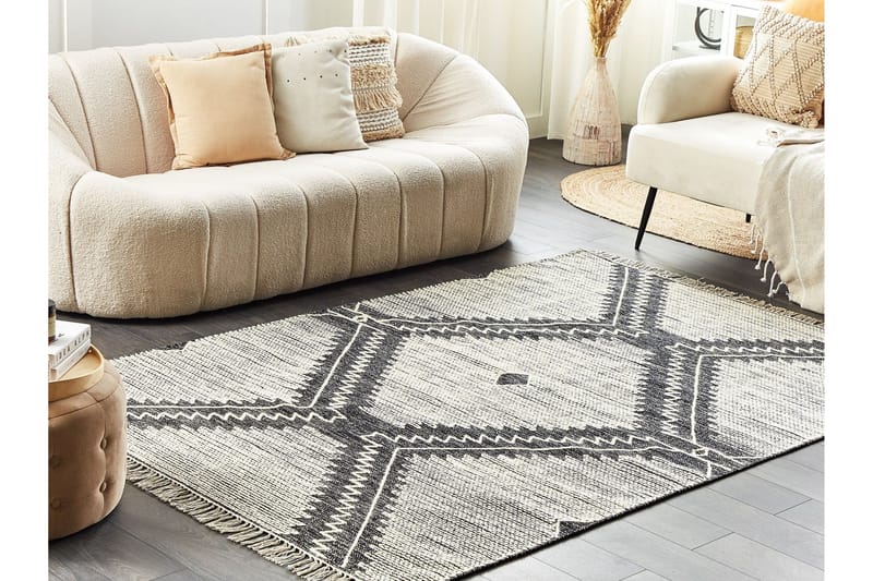 Arbaa Bomullsmatta 140x200 cm - Svart/Vit - Textilier & mattor - Mattor - Modern matta - Bomullsmattor
