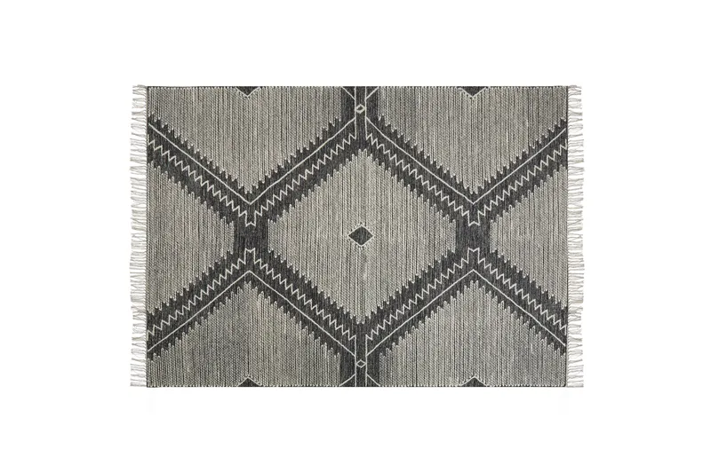 Arbaa Bomullsmatta 160x230 cm, Svart/Vit