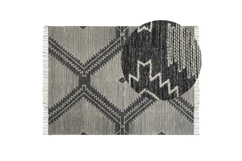 Arbaa Bomullsmatta 160x230 cm - Svart/Vit - Textilier & mattor - Mattor - Modern matta - Bomullsmattor