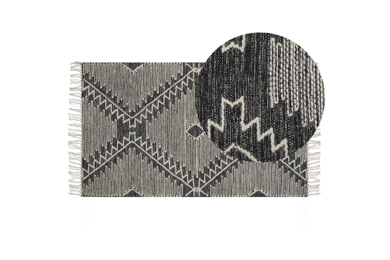 Arbaa Bomullsmatta 80x150 cm - Svart/Vit - Textilier & mattor - Mattor - Modern matta - Bomullsmattor
