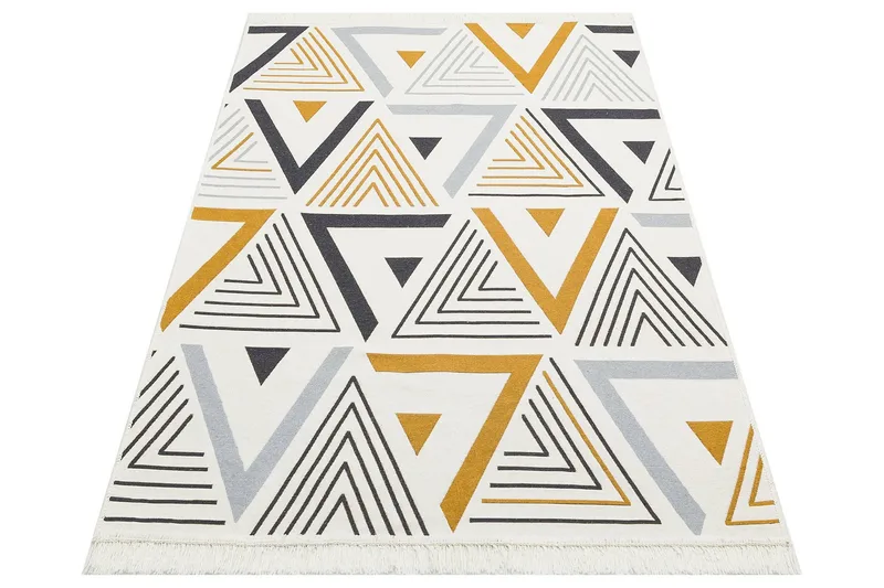 Are Bomullsmatta 120x180 cm Rektangulär - Gul/Grå - Textilier & mattor - Mattor - Modern matta - Bomullsmattor