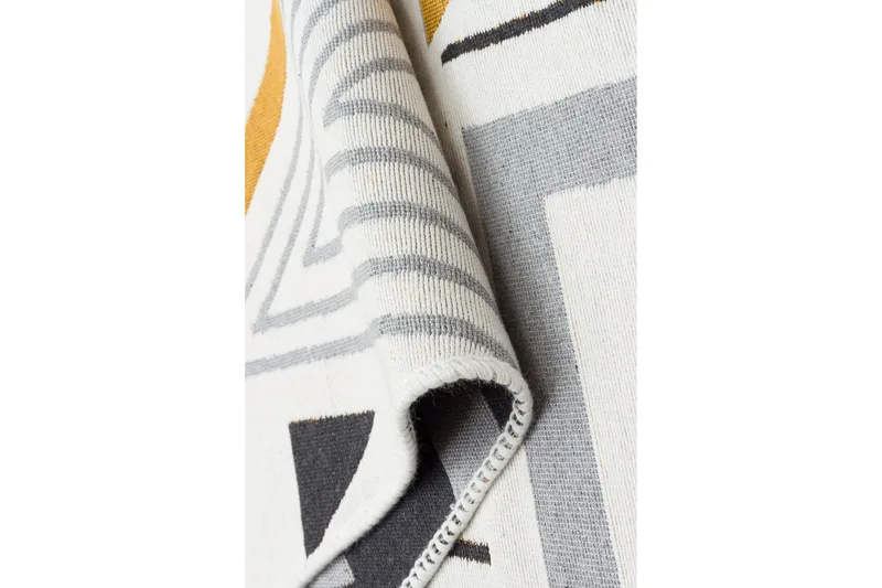 Are Bomullsmatta 120x180 cm Rektangulär - Gul/Grå - Textilier & mattor - Mattor - Modern matta - Bomullsmattor