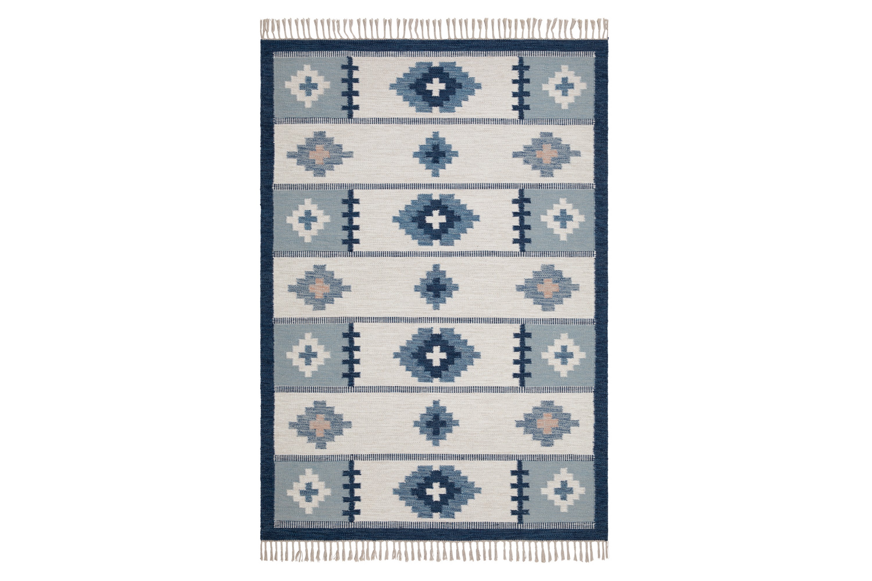 arvika ullmatta 160x230 cm rektangulär - blå