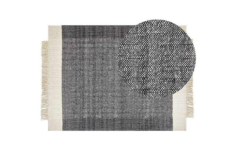 Atlanti Ullmatta 160x230 cm - Svart/Vit - Textilier & mattor - Mattor - Modern matta - Ullmattor