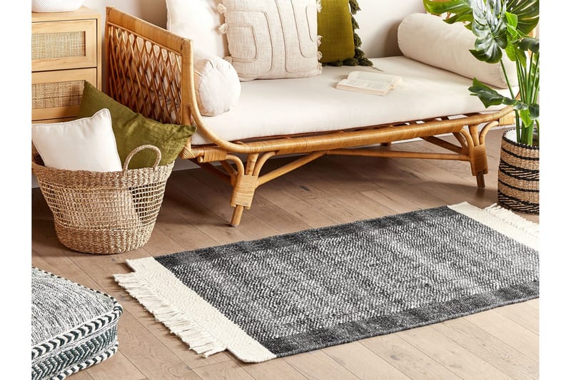 Atlanti Ullmatta 80x150 cm - Svart/Vit - Textilier & mattor - Mattor - Modern matta - Ullmattor