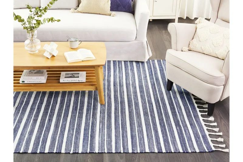 Bademli Ryamatta 160x230 cm - Blå - Textilier & mattor - Mattor - Flatvävda mattor