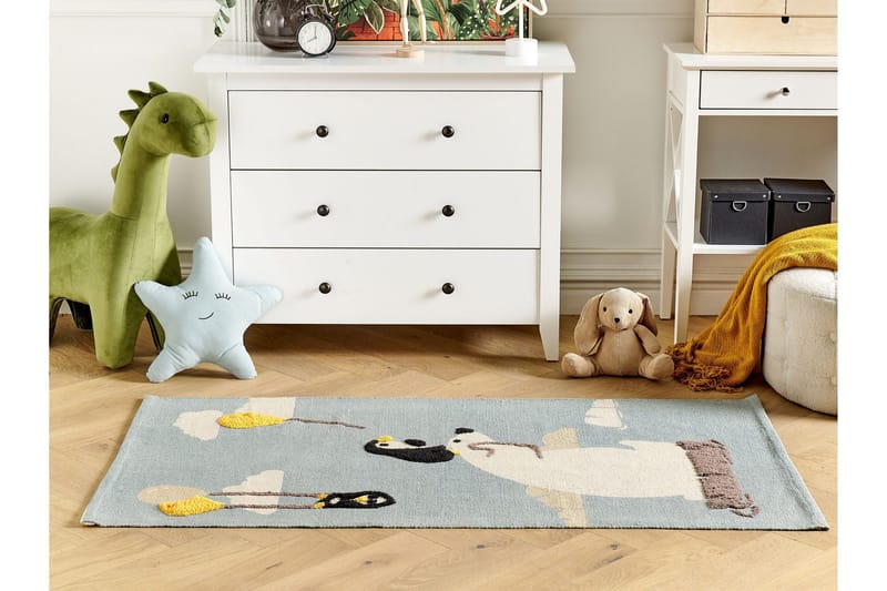 Barus Bomullsmatta 80x150 cm - Blå - Textilier & mattor - Mattor - Modern matta - Bomullsmattor