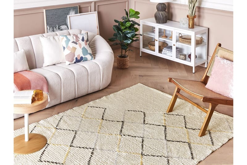 Beige Bomullsmatta 160x230 cm - Beige - Textilier & mattor - Mattor - Modern matta - Bomullsmattor
