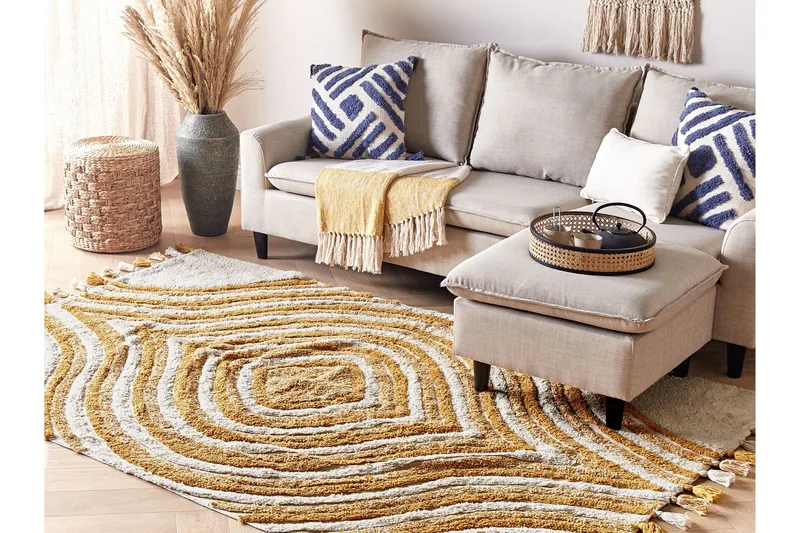 Bingol Ryamatta 140x200 cm - Gul - Textilier & mattor - Mattor - Modern matta - Ryamattor