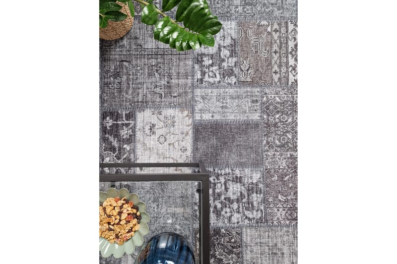 Patchwork Wiltonmatta 160x230 cm Rektangulär - Grå - Textilier & mattor - Mattor - Modern matta - Friezemattor