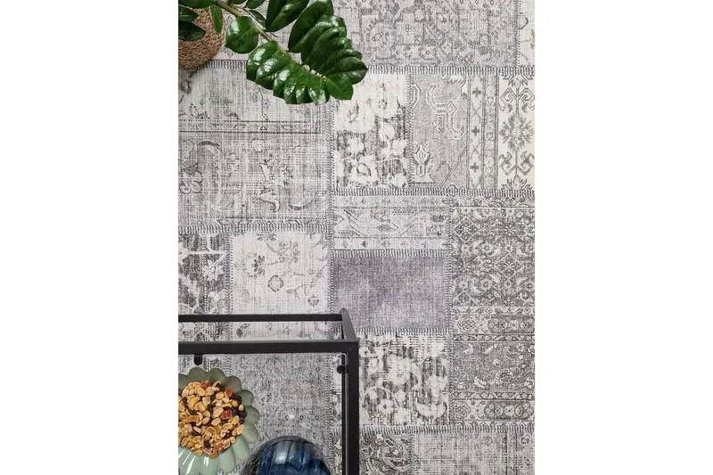 Patchwork Wiltonmatta 300x400 cm Rektangulär - Silver - Textilier & mattor - Mattor - Modern matta - Friezemattor