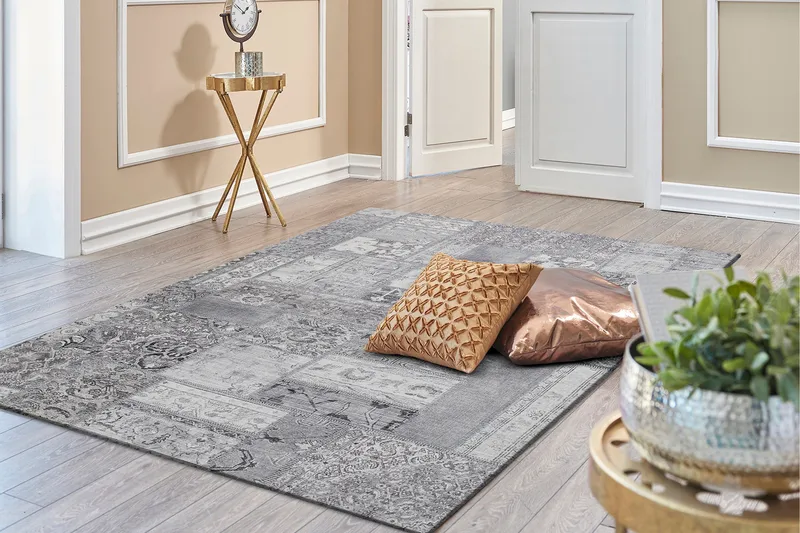 Patchwork Wiltonmatta 300x400 cm Rektangulär - Silver - Textilier & mattor - Mattor - Modern matta - Friezemattor