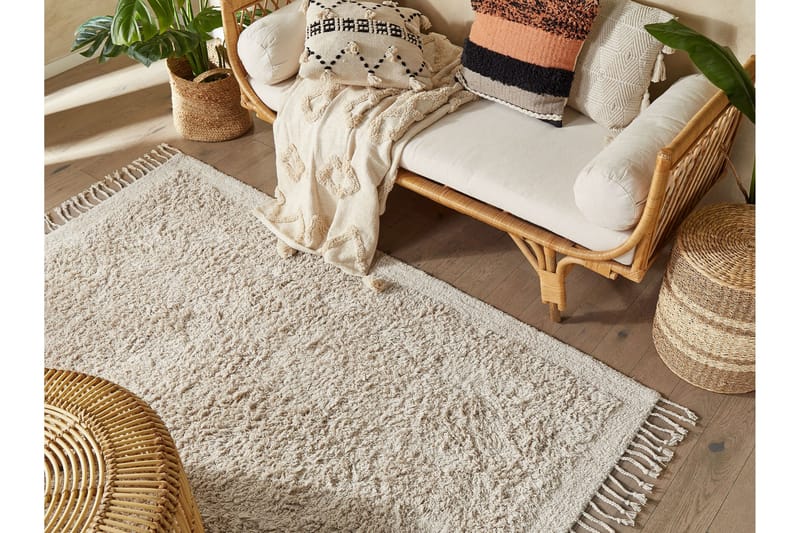 Bitlis Ryamatta 140x200 cm - Beige - Textilier & mattor - Mattor - Modern matta - Bomullsmattor