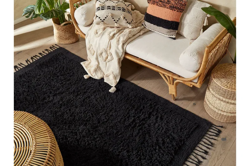 Bitlis Ryamatta 140x200 cm - Svart - Textilier & mattor - Mattor - Modern matta - Bomullsmattor