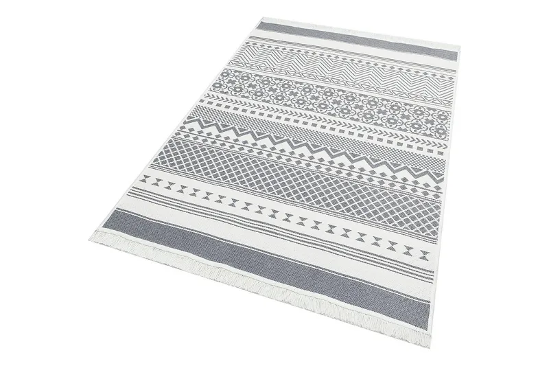 Eko Hali Bomullsmatta 80x300 cm - Grå/Vit - Textilier & mattor - Mattor - Modern matta - Bomullsmattor