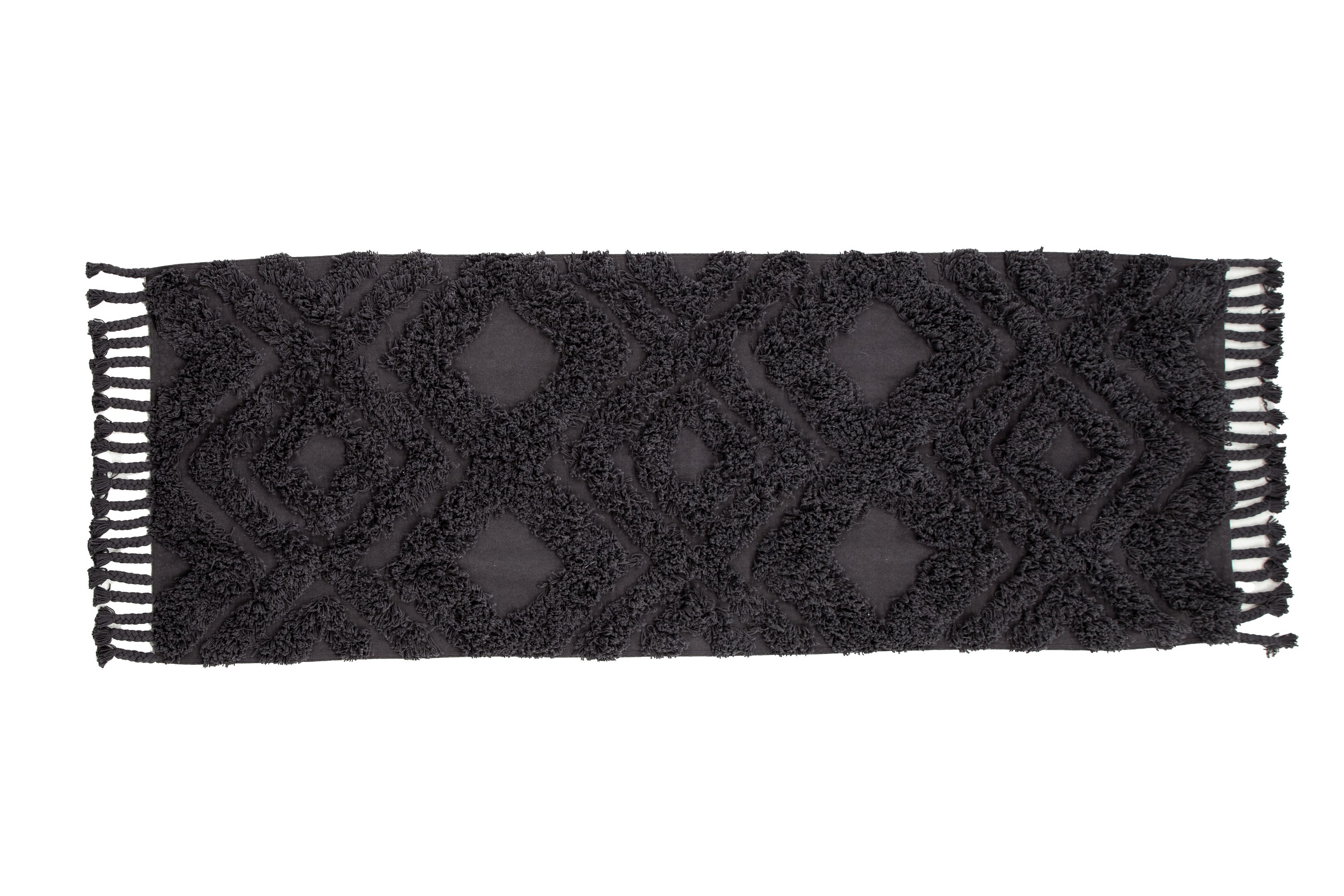 hilma bomullsmatta rektangulär 70x200 cm - mörkgrå