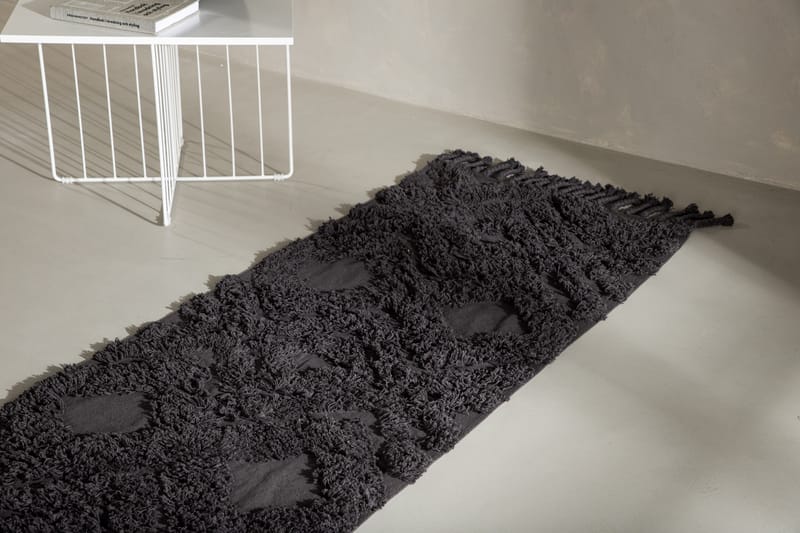 Hilma Bomullsmatta Rektangulär 70x200 cm - Mörkgrå - Textilier & mattor - Mattor - Modern matta - Bomullsmattor