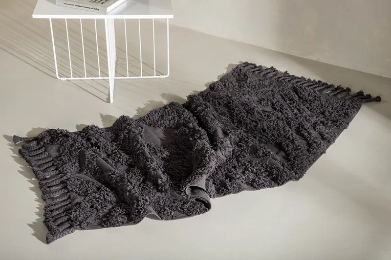 Hilma Bomullsmatta Rektangulär 70x200 cm - Mörkgrå - Textilier & mattor - Mattor - Modern matta - Bomullsmattor