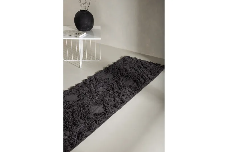 Hilma Bomullsmatta Rektangulär 70x200 cm - Mörkgrå - Textilier & mattor - Mattor - Modern matta - Bomullsmattor