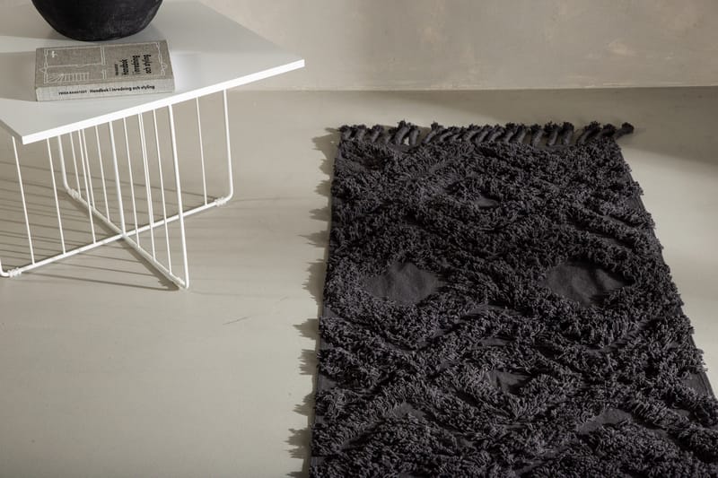 Hilma Bomullsmatta Rektangulär 70x200 cm - Mörkgrå - Textilier & mattor - Mattor - Modern matta - Bomullsmattor