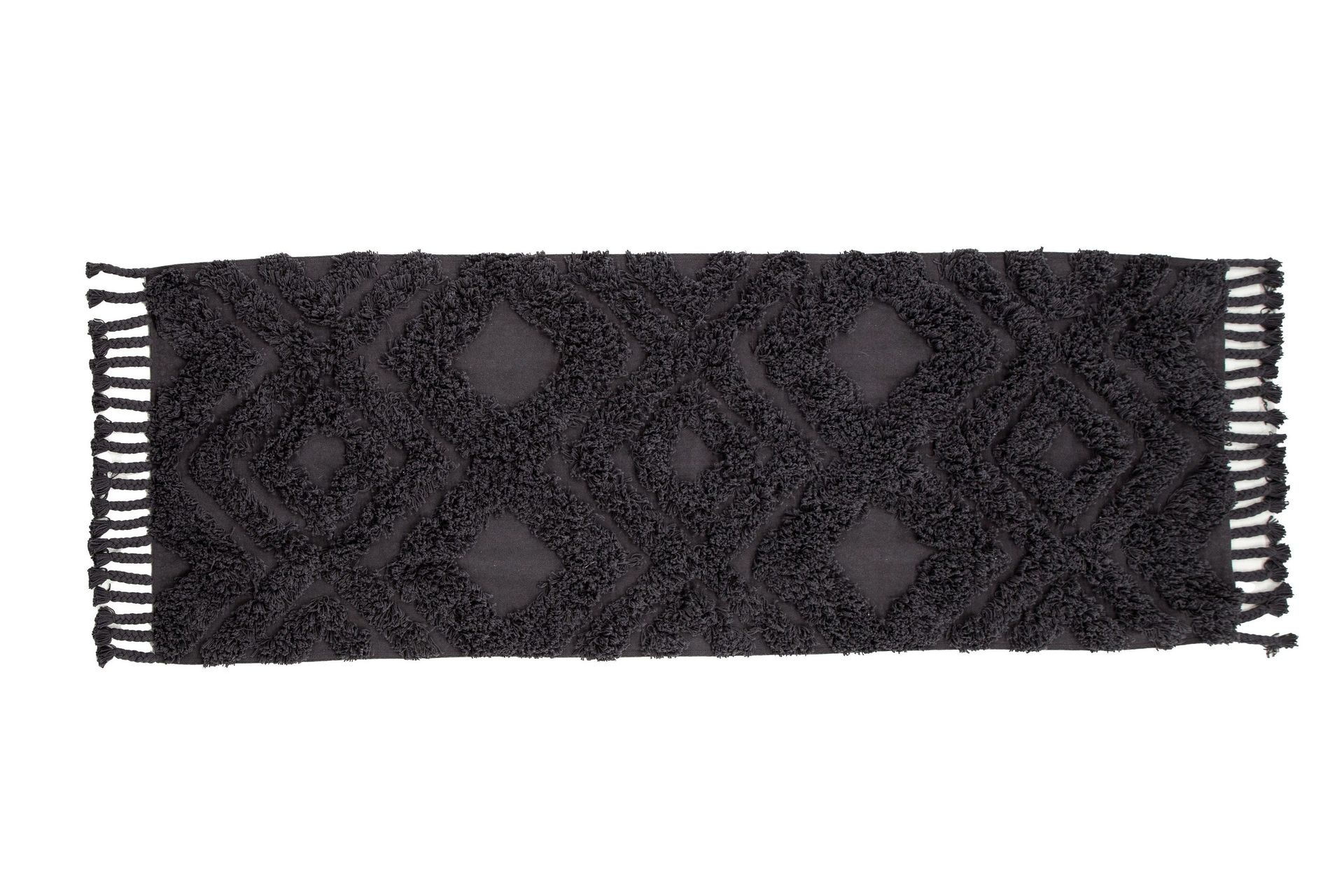 hilma bomullsmatta rektangulär 70x200 cm - mörkgrå