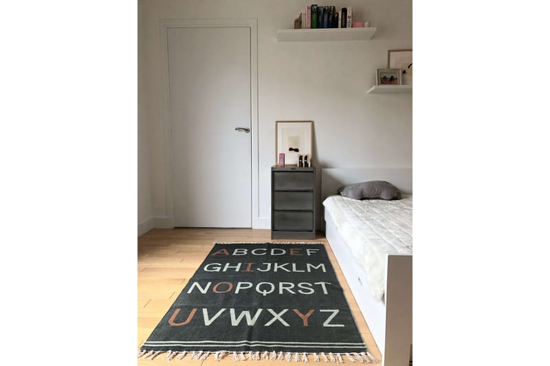 KID'S Matta Alphabet 100x140 cm Grå - AFK Living - Bomullsmattor - Barnmattor