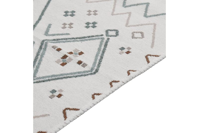 Matta beige och blå 120x180 cm bomull - Beige - Textilier & mattor - Mattor - Modern matta - Bomullsmattor
