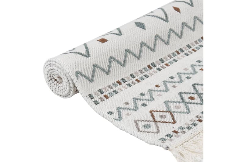 Matta beige och blå 120x180 cm bomull - Beige - Textilier & mattor - Mattor - Modern matta - Bomullsmattor