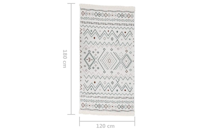 Matta beige och blå 120x180 cm bomull - Beige - Textilier & mattor - Mattor - Modern matta - Bomullsmattor
