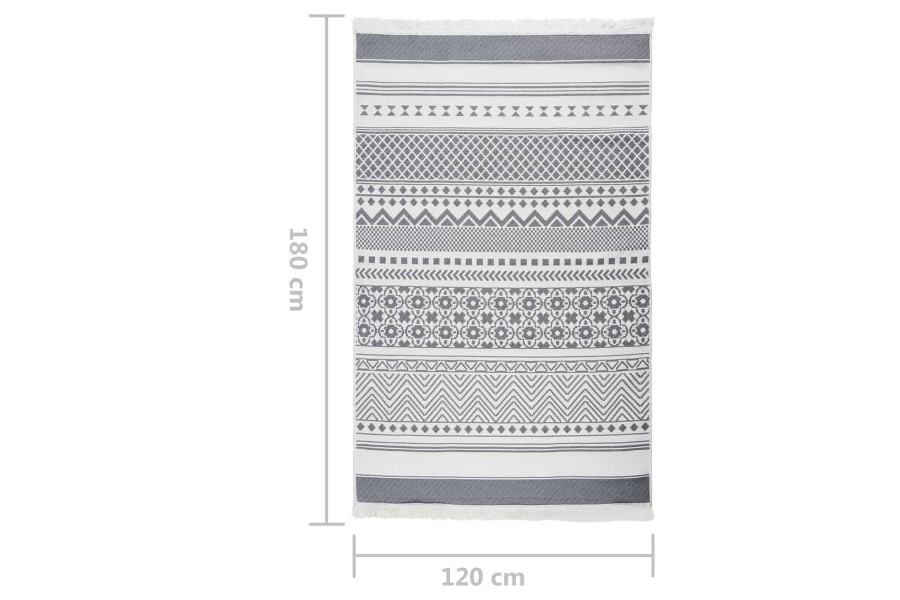Matta grå och vit 120×180 cm bomull – Grå
