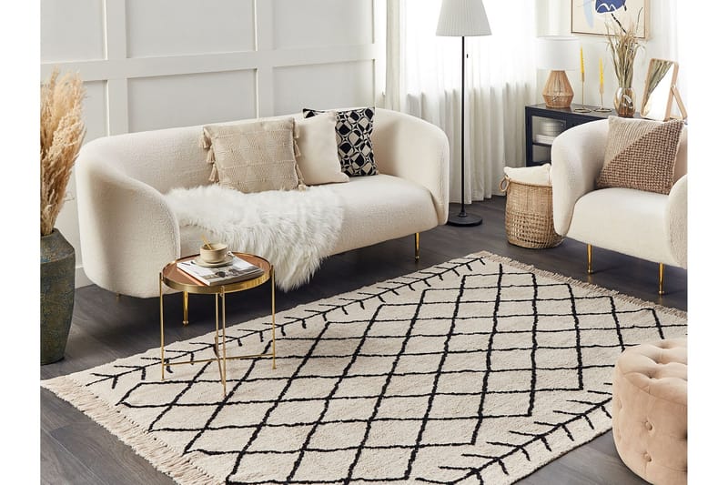 Bozkir Bomullsmatta 160x230 cm - Beige - Textilier & mattor - Mattor - Modern matta - Bomullsmattor