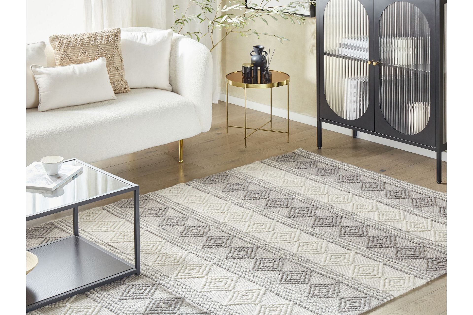 Bozova Ullmatta 200x200 cm Beige - Textilier & mattor - Mattor - Modern matta - Ullmattor